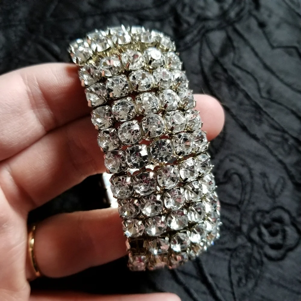Sparkly bracelet diamante silver tone bracelet